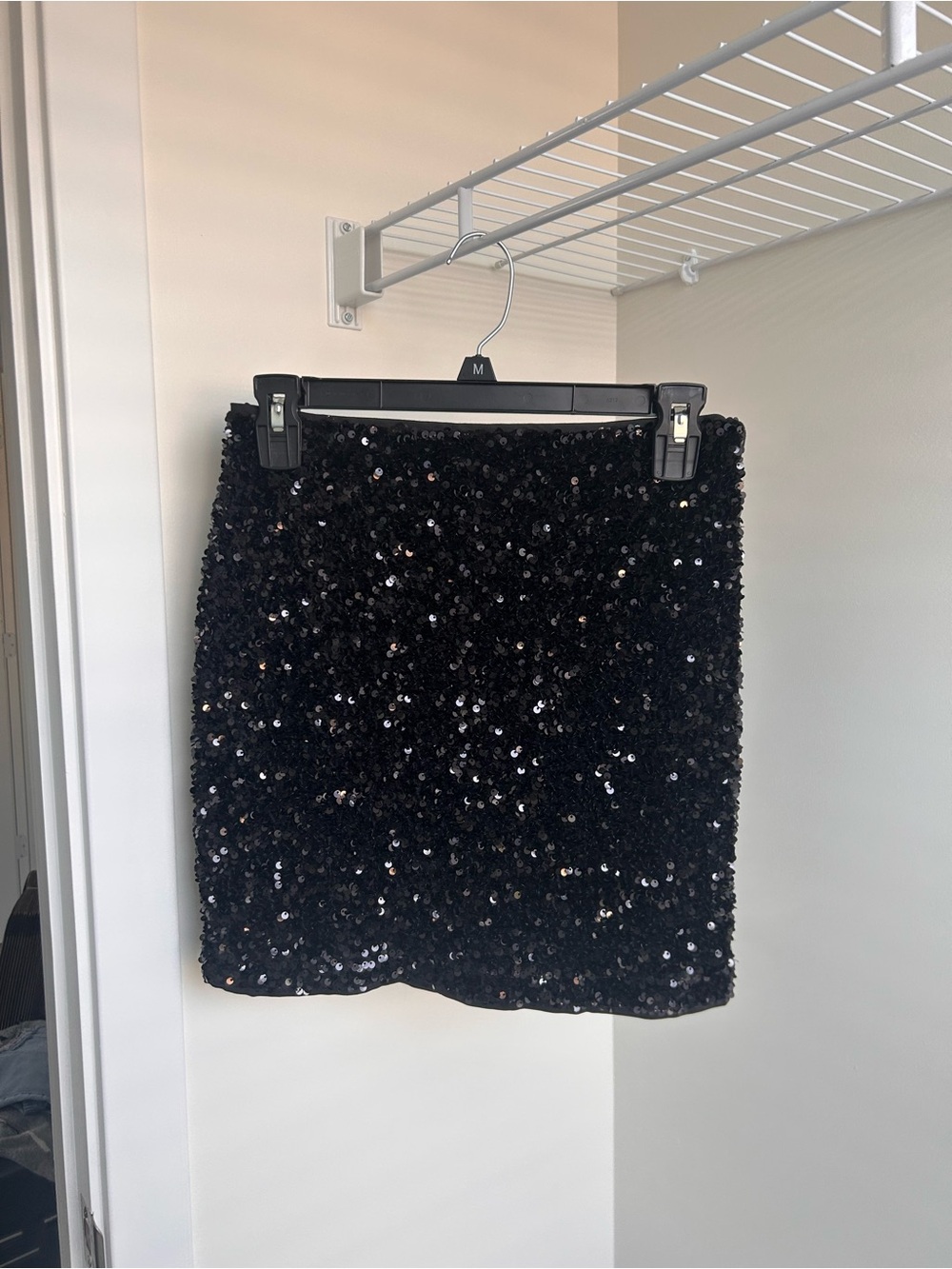 H&M Black Sequin Mini Skirt